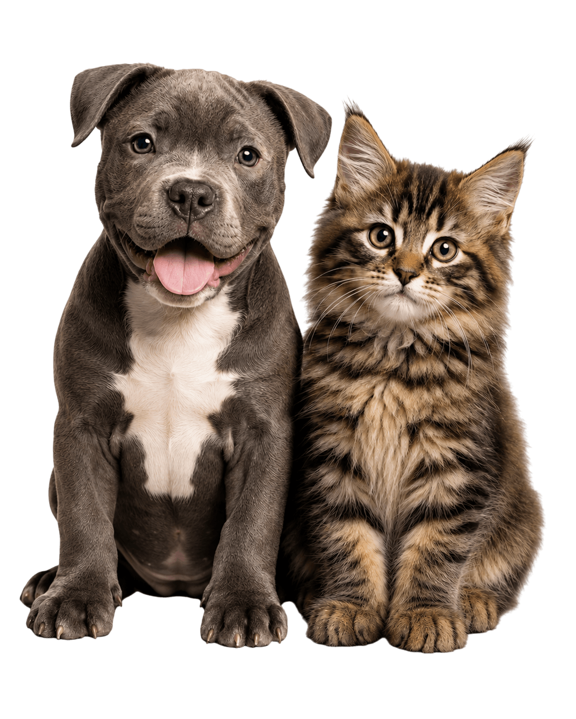 Dog and cat ready for their microchip appointment